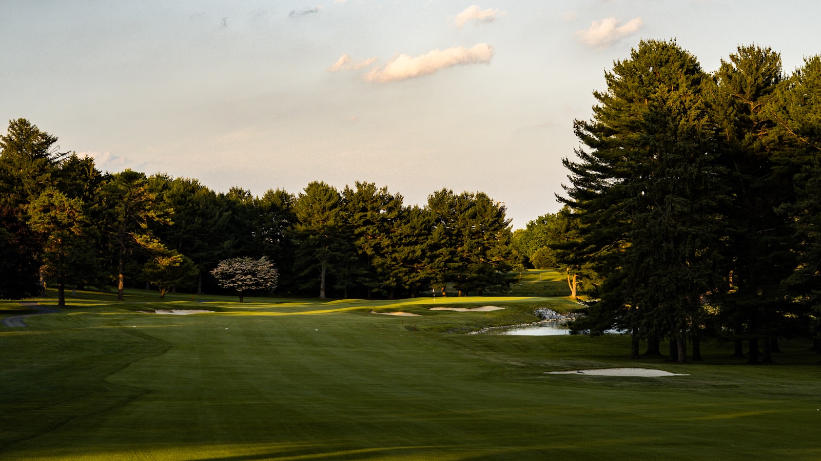 Vue du green et du fairway dun parcours de golf